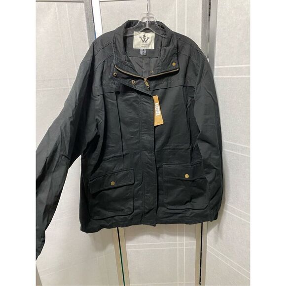 WenVen Women's Plus Size Jacket Lightweight Long Sleeve Utility Anorak Coat Blac - Picture 4 of 9